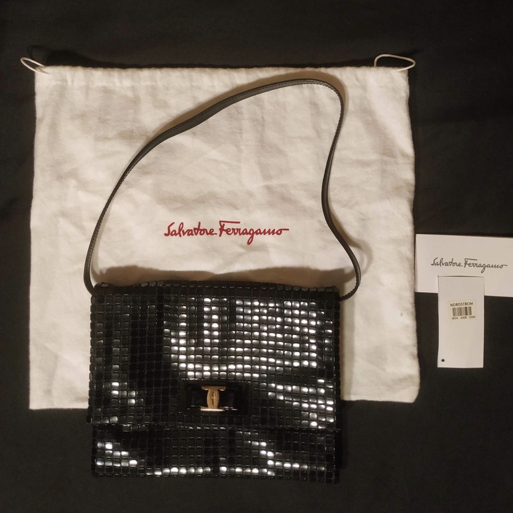 💕✨AUTHENTIC Ferragamo Mini Black Sequin Bag✨💕
